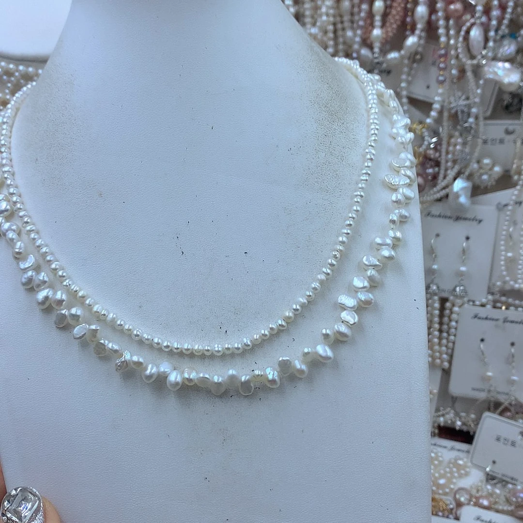 画***画耳饰淡水珍珠银S925镶嵌