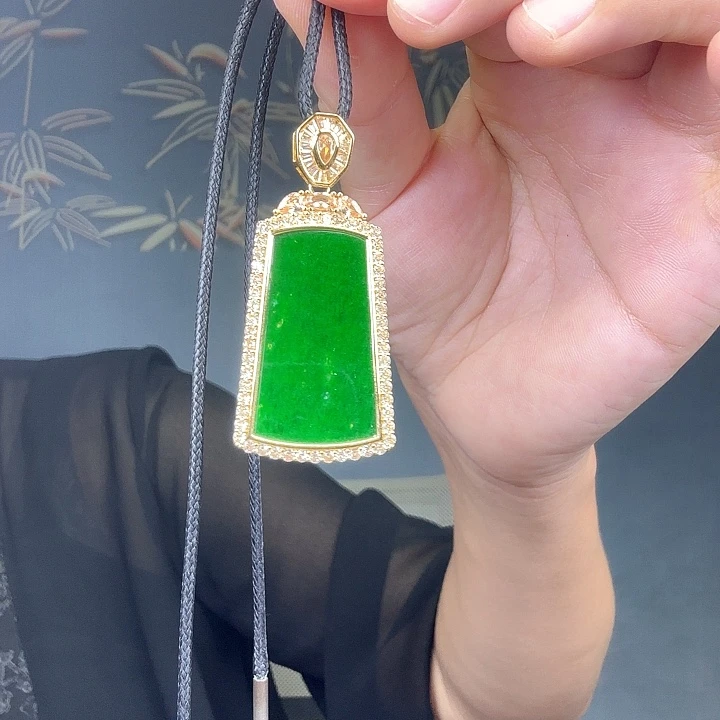 翡翠银S925镶嵌吊坠(不含链)特价