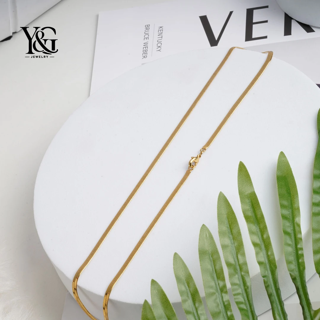 铜合金项链 YG原创 【金丝幻影】镀金蛇骨链气质时尚百搭轻奢个性