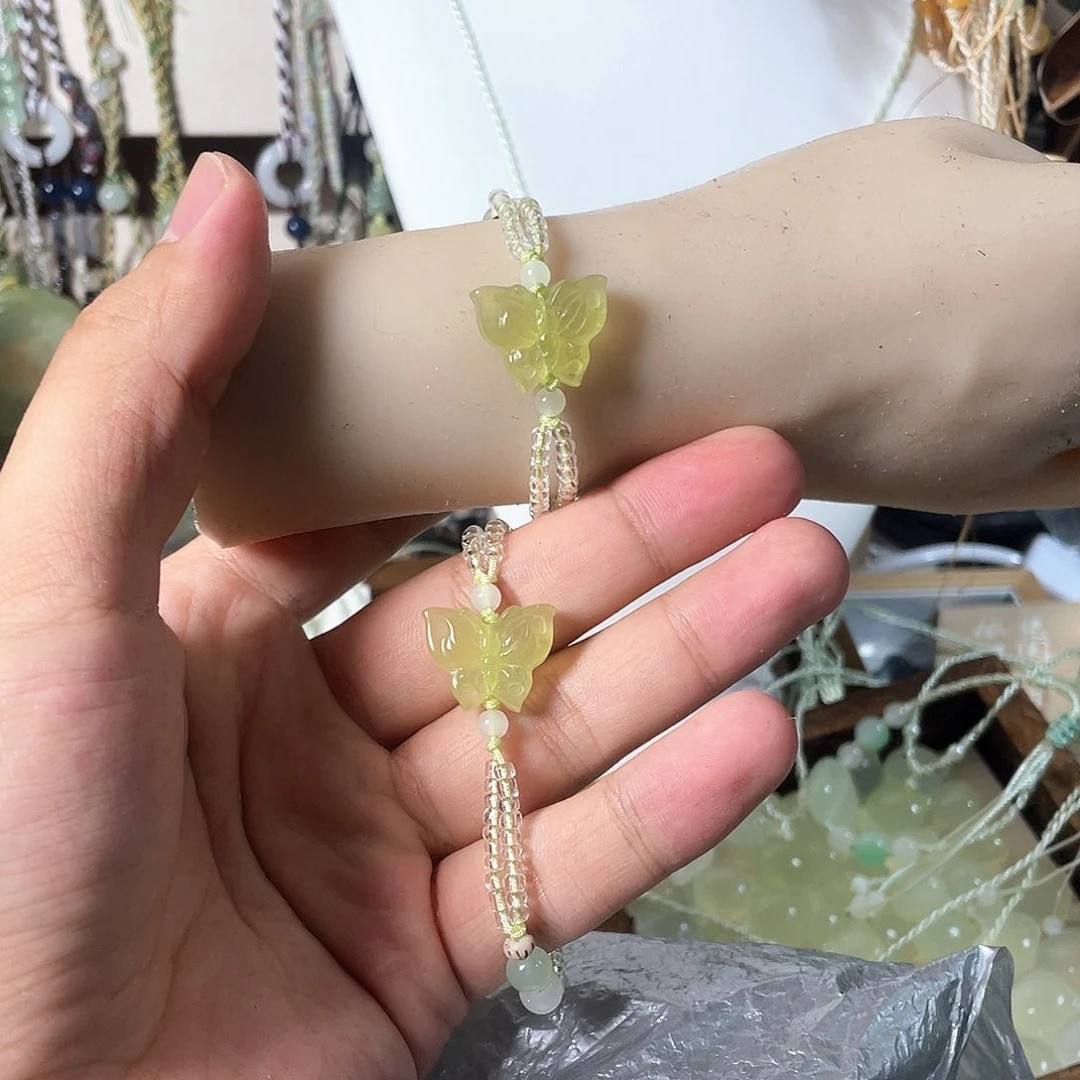 蛇纹石玉合金颈饰
