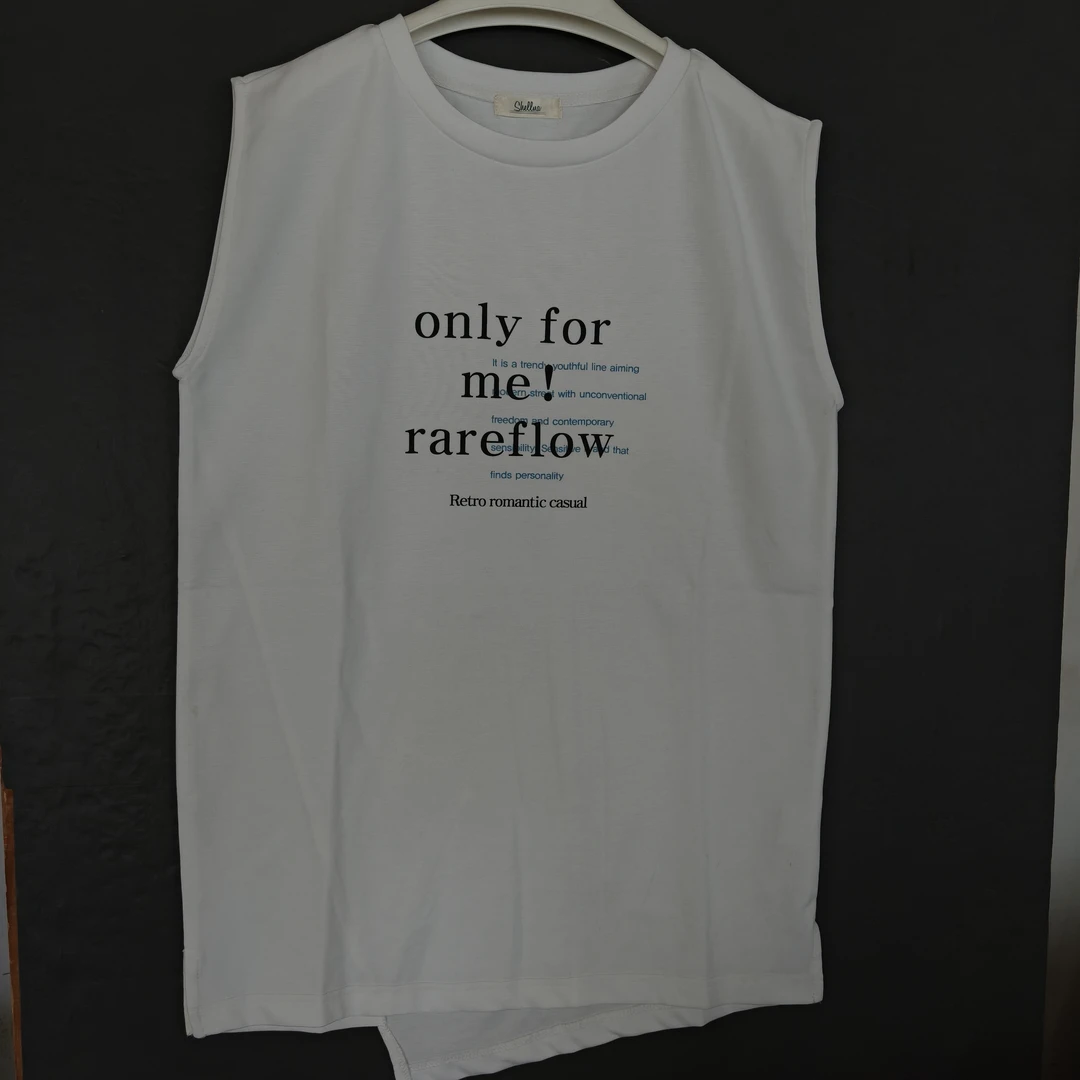 外贸出口韩单标准夏季本布下摆美式休闲背心无袖速干城市机能风