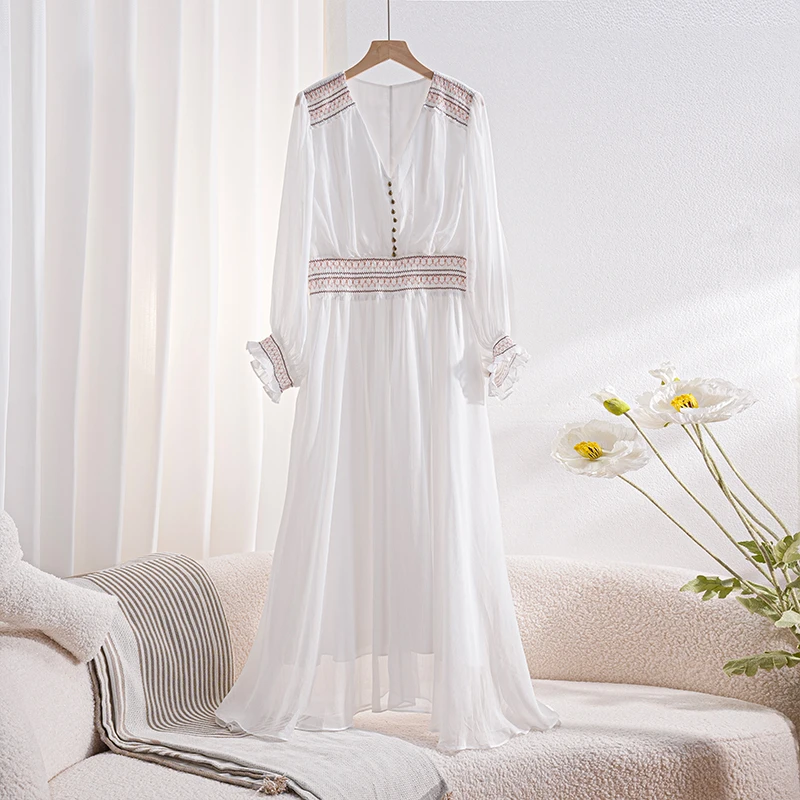 松紧连衣裙511新款打揽花边