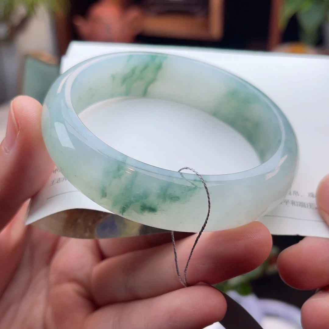 未镶嵌手镯翡翠山水飘花