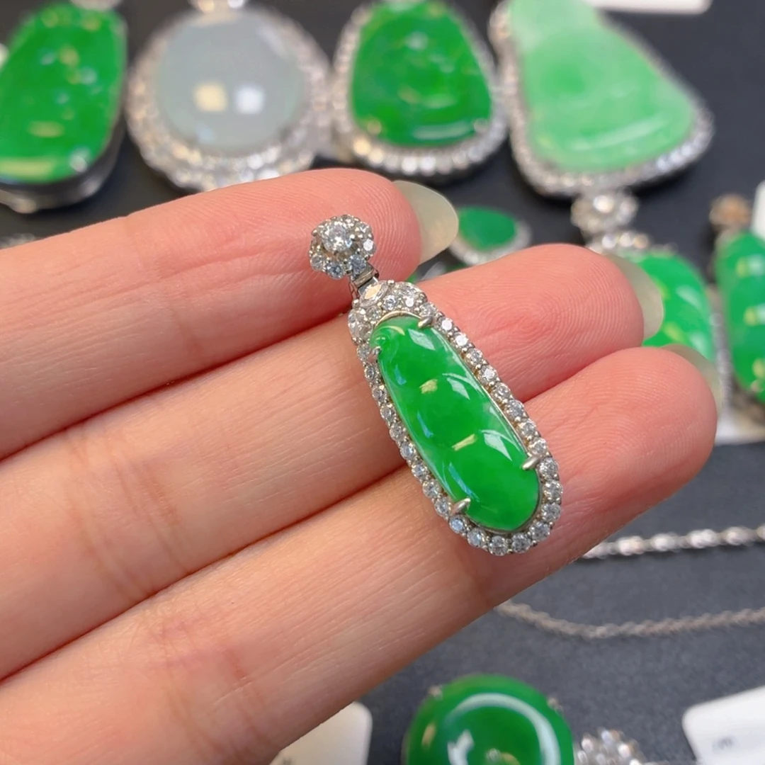 翡翠银S925镶嵌颈饰