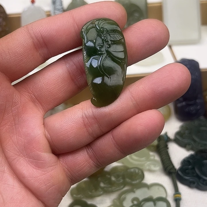 和田玉（碧玉）未镶嵌吊坠(不含链)