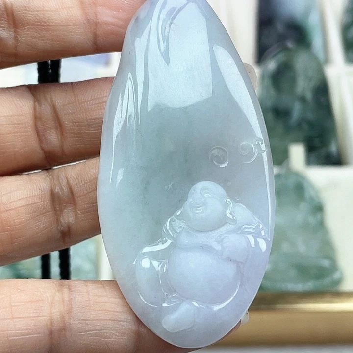 翡翠未镶嵌颈饰天然翡翠A货大肚佛