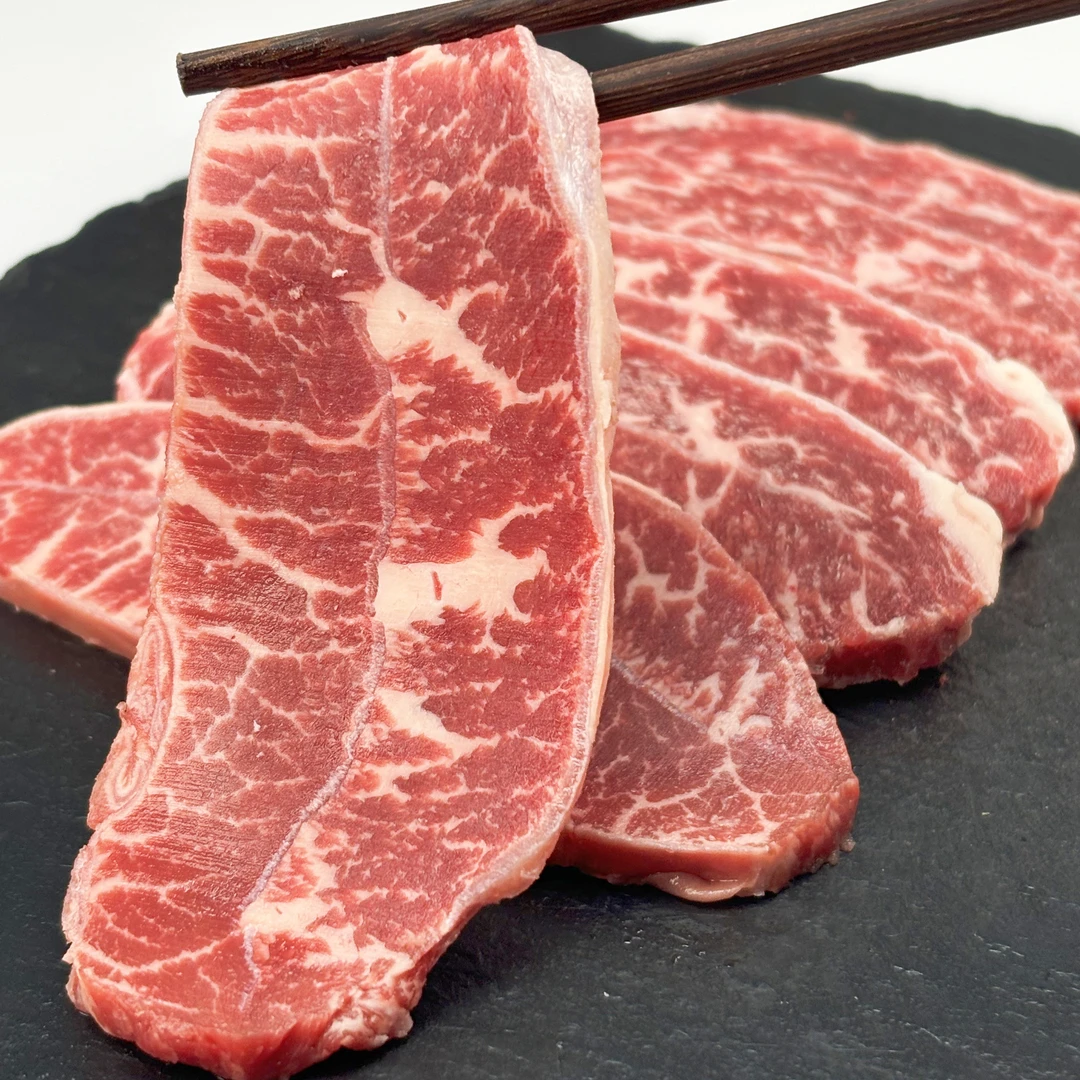 【雪花牛肉片】原切谷饲雪花烤肉片150克*5盒装