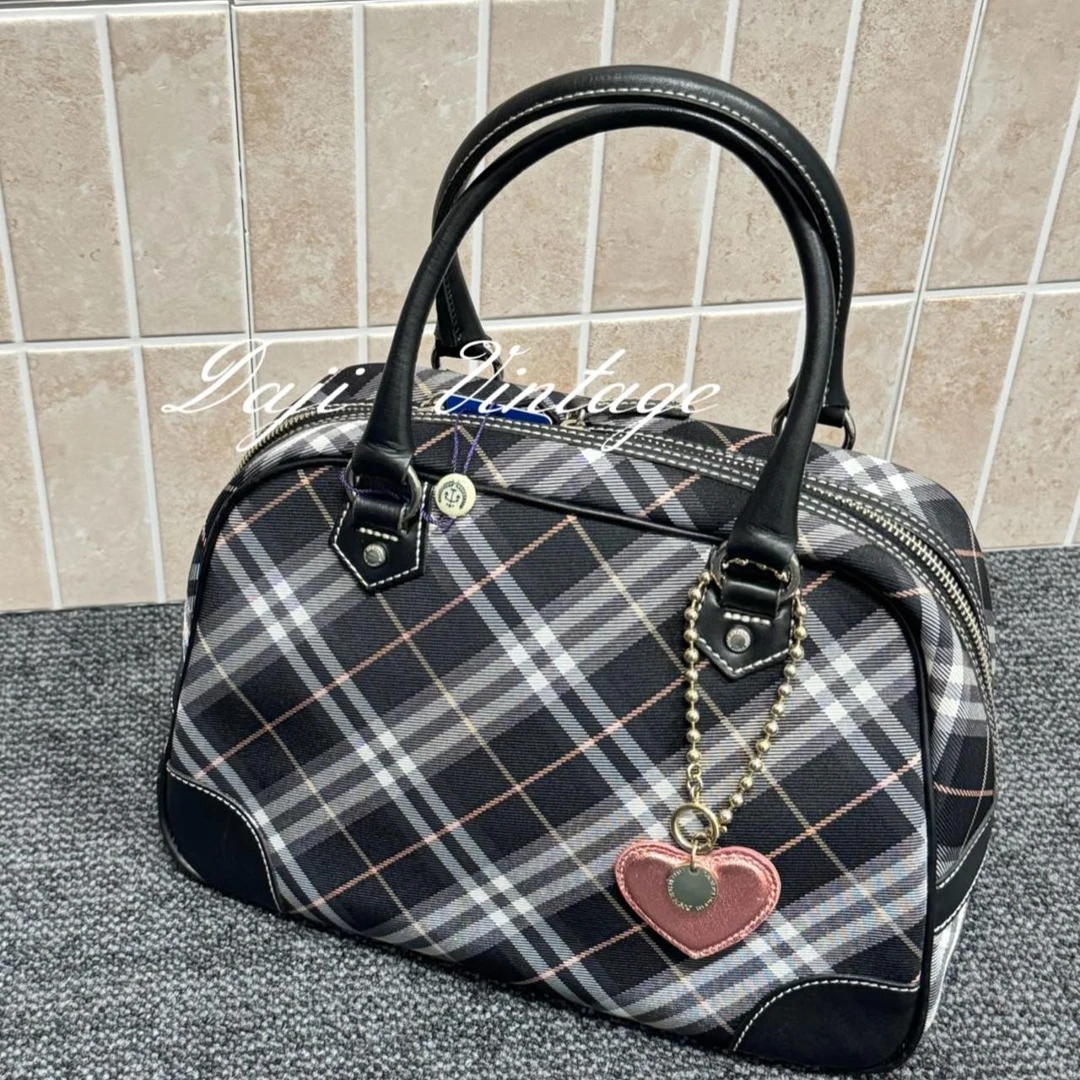 大吉中古/Burberry博柏利格纹保龄球手提包