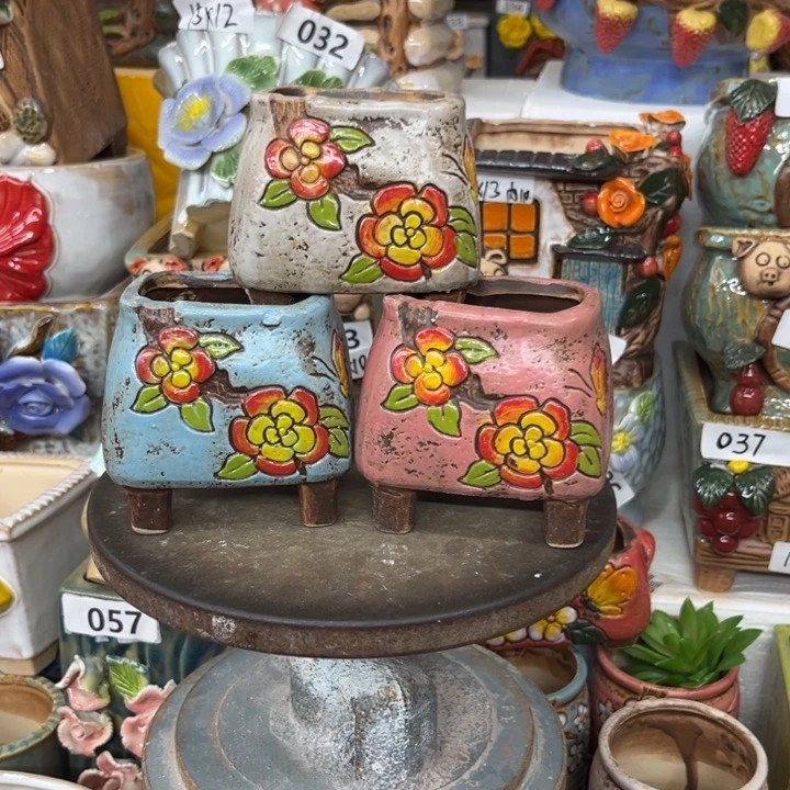 紫砂花盆粗陶材质多肉花盆