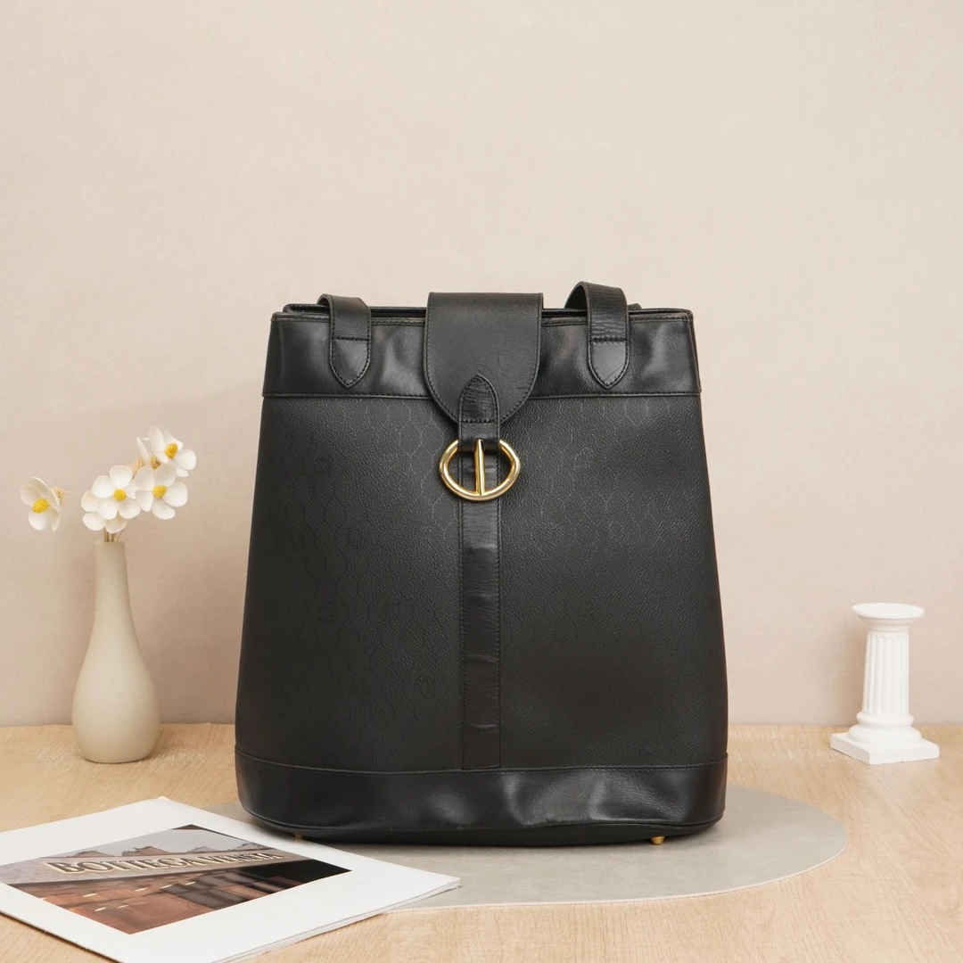 95新 DIOR/迪奥 迪奥中古双肩包黑色全皮DS024968