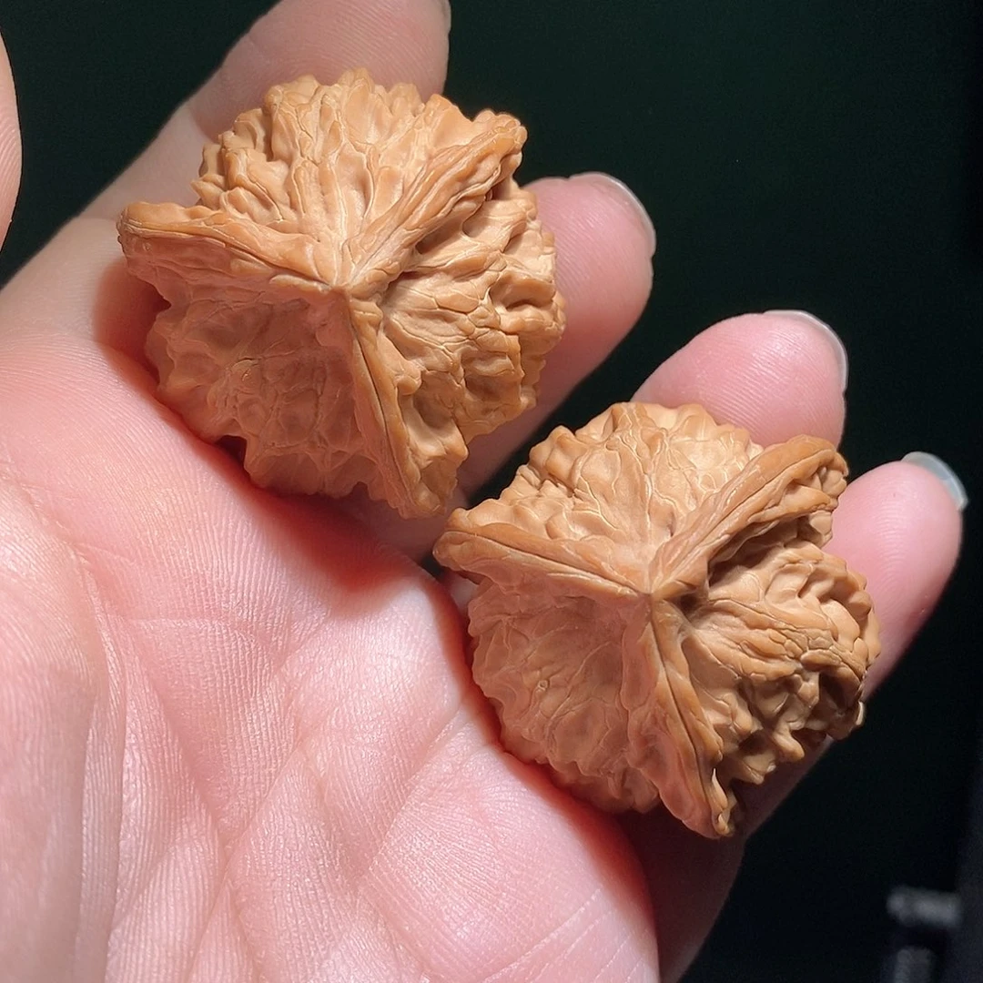文玩核桃把件40盘山三棱全品