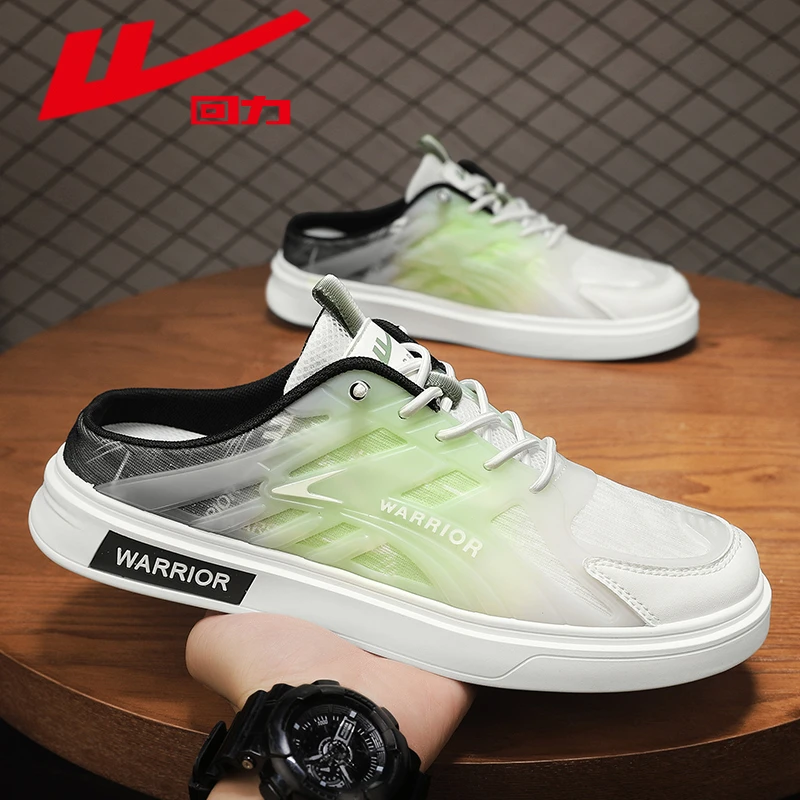 回力拖鞋男夏季透气一脚蹬半拖鞋男士外穿防滑防臭百搭休闲包头拖