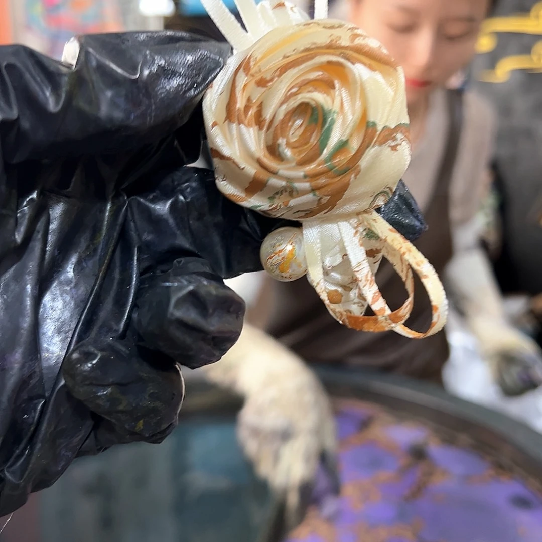 653玫瑰发圈凌霄花