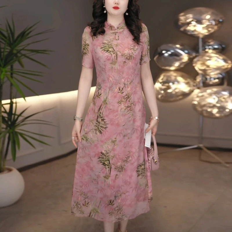 新中式国风改良旗袍连衣裙女夏季爆款新款高级感时尚洋气显瘦裙子