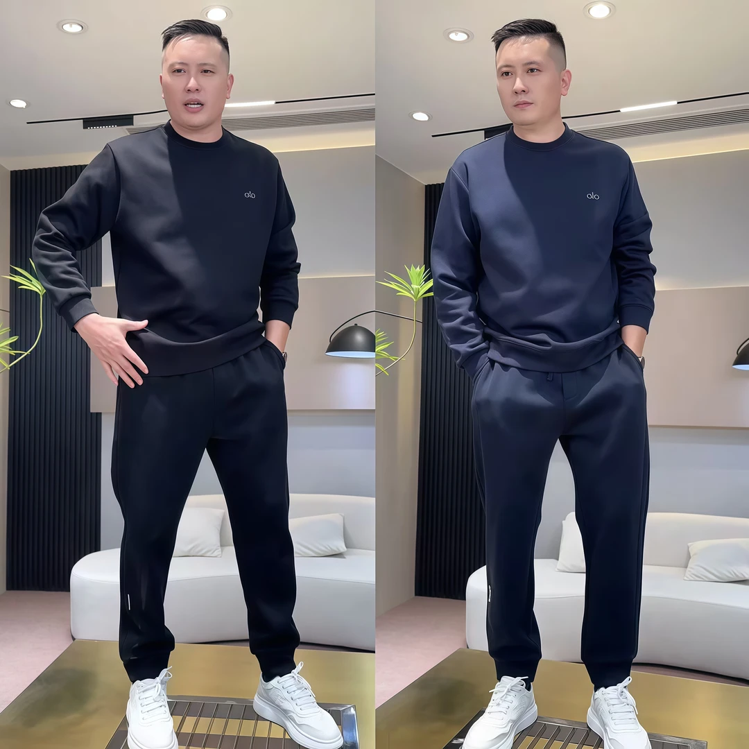 秋季新款高档休闲运动套装男士潮牌时尚圆领卫衣休闲裤宽松两件套