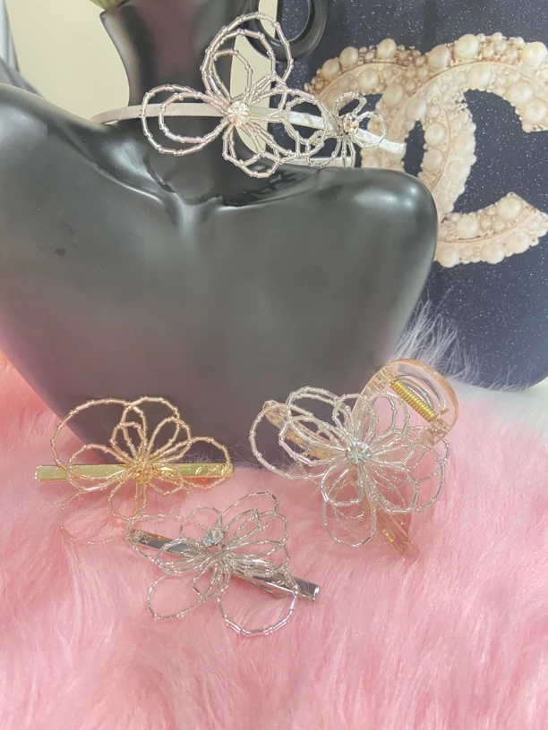 韩国女神必备甜美气质花朵发夹发箍发夹H35708