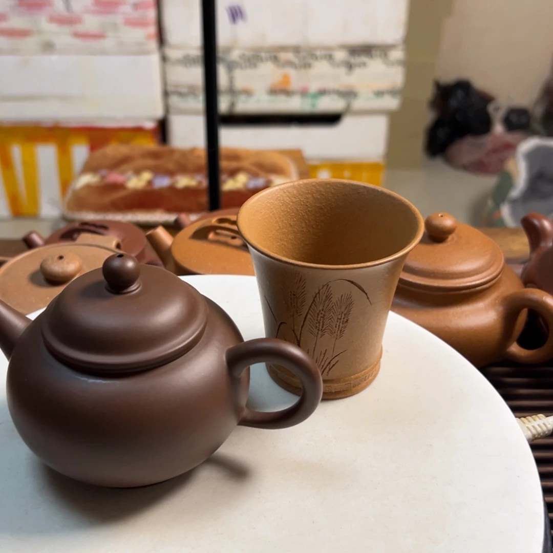 紫砂茶壶墨**白老紫泥水平160