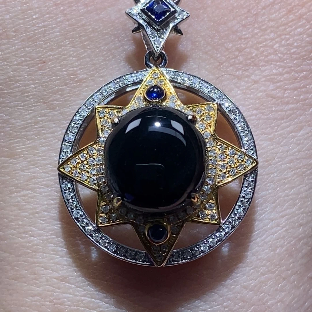 吊坠(不含链)18K金镶嵌翡翠