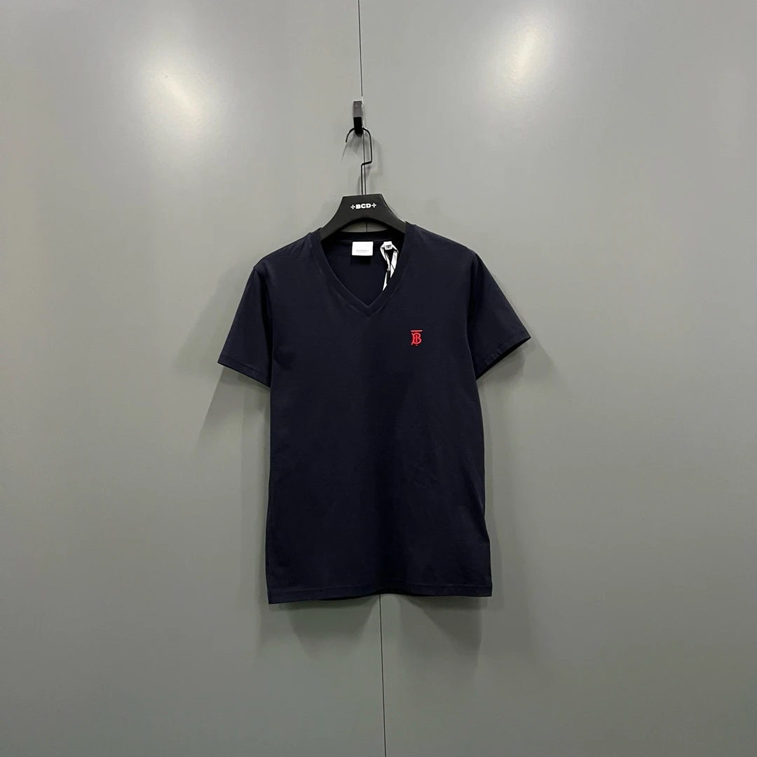 99新 BURBERRY/博柏利 h927 TB字母刺绣V领短袖 S码/018969