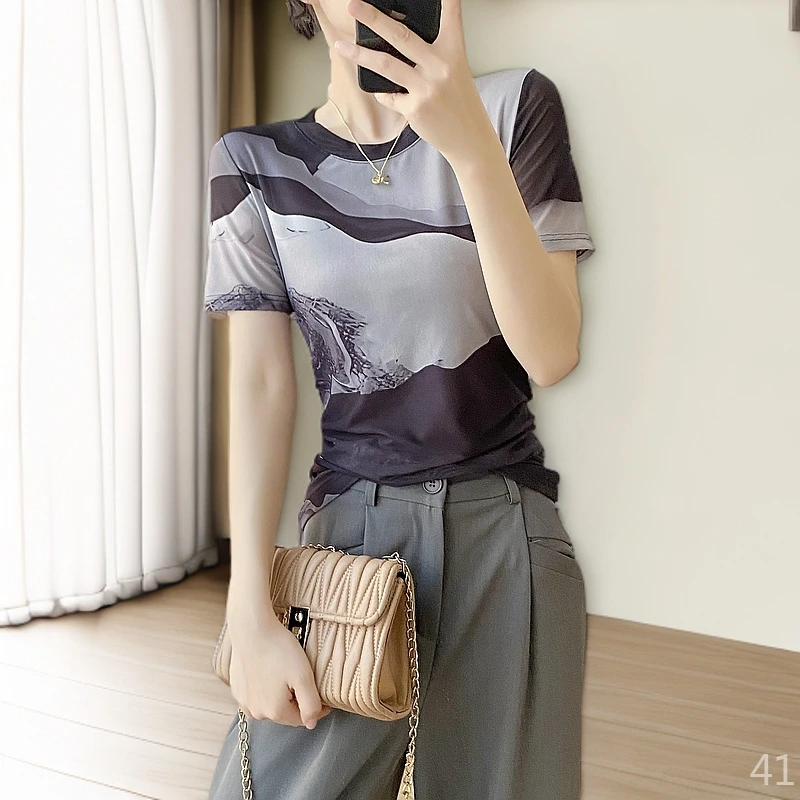 纱衣夏季流行时尚潮牌女装网纱t恤短袖爆款2025新款上档次高级感