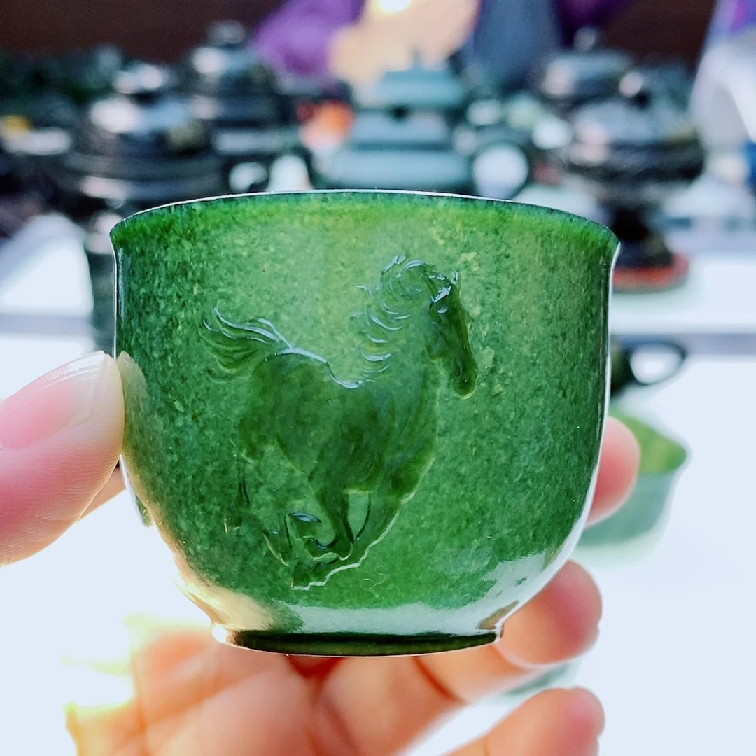 未镶嵌和田玉（青玉）摆件微瑕