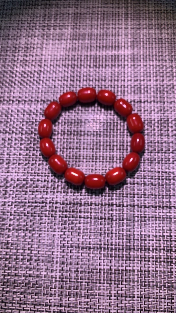 非金属珐琅手链 卡10mm红色枣珠手串