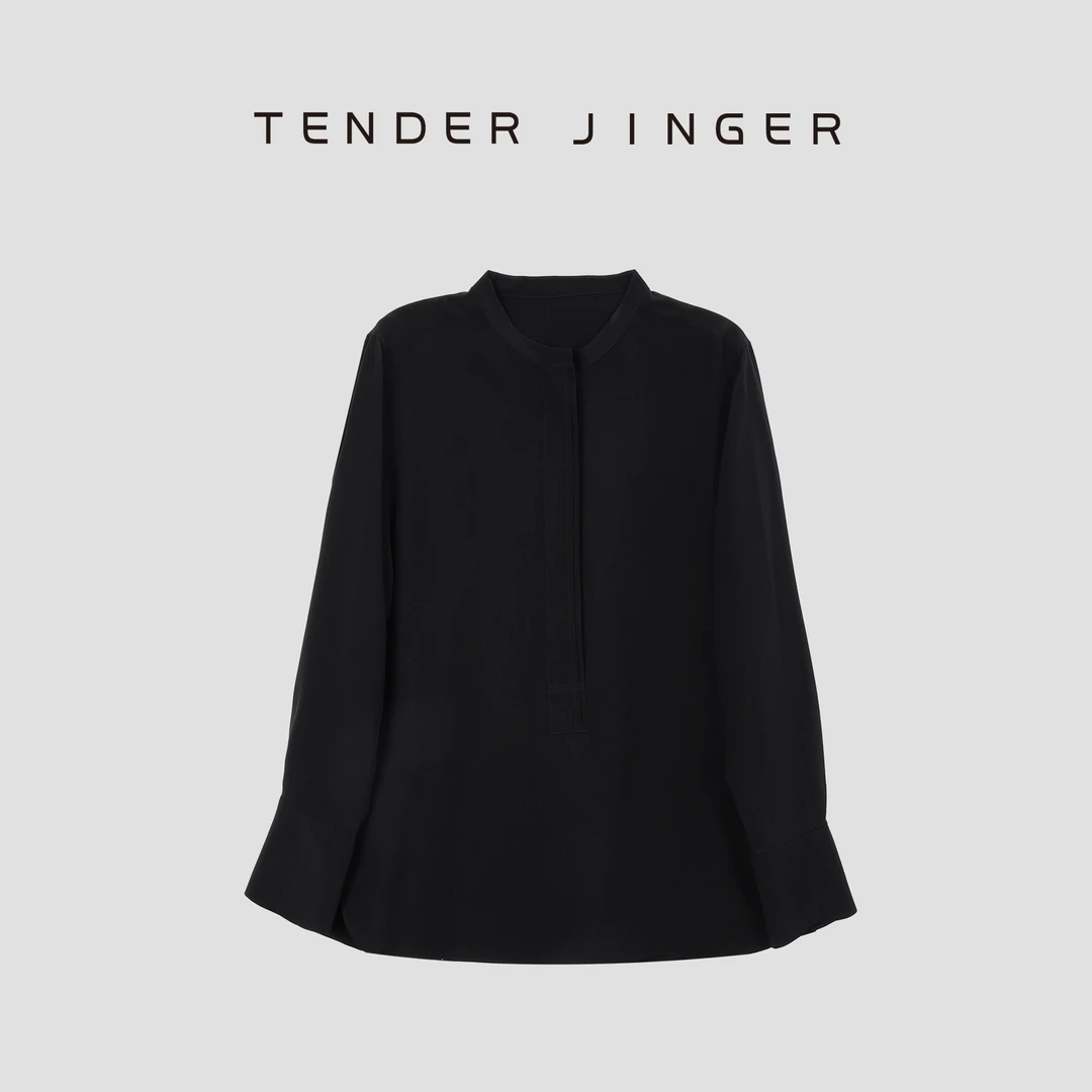 Tender Jinger【专柜】2024春女士圆领长袖真丝衬衫T41JMJ76718