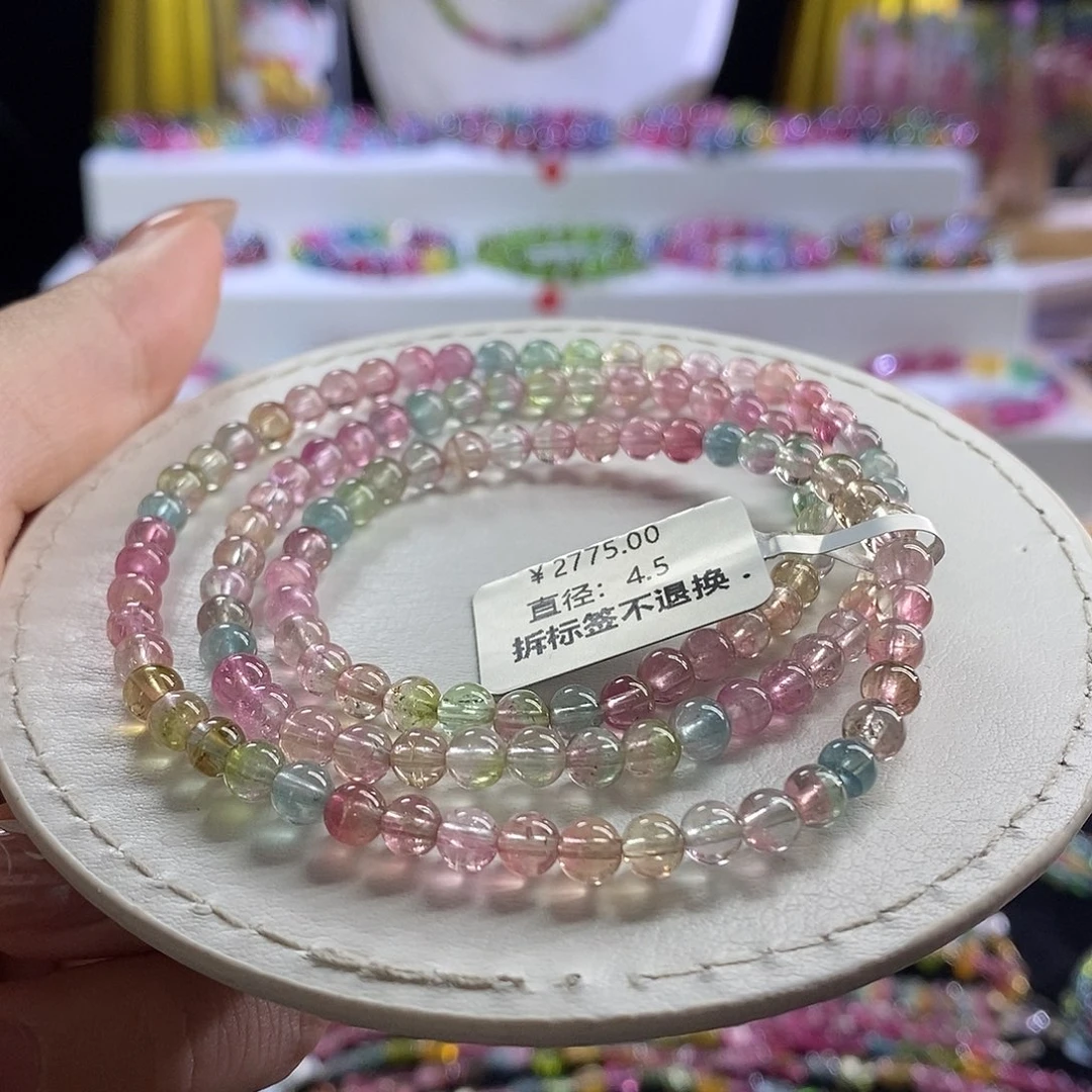 未镶嵌手链碧玺西瓜三圈