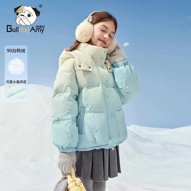 YF944710女童渐变兔子羽绒服2024冬季新款洋气儿童保暖女孩厚外套