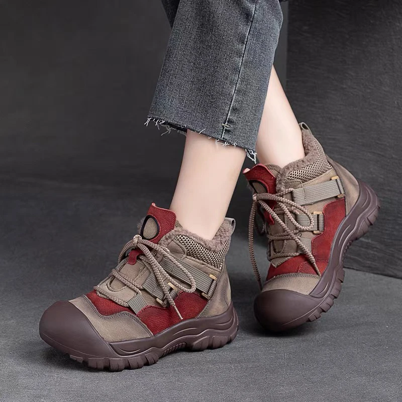 冬季真皮厚底棉鞋23-8