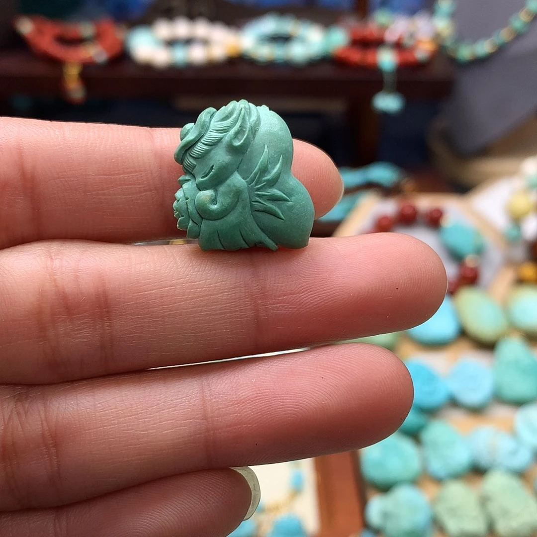 未镶嵌绿松石挂件仙子