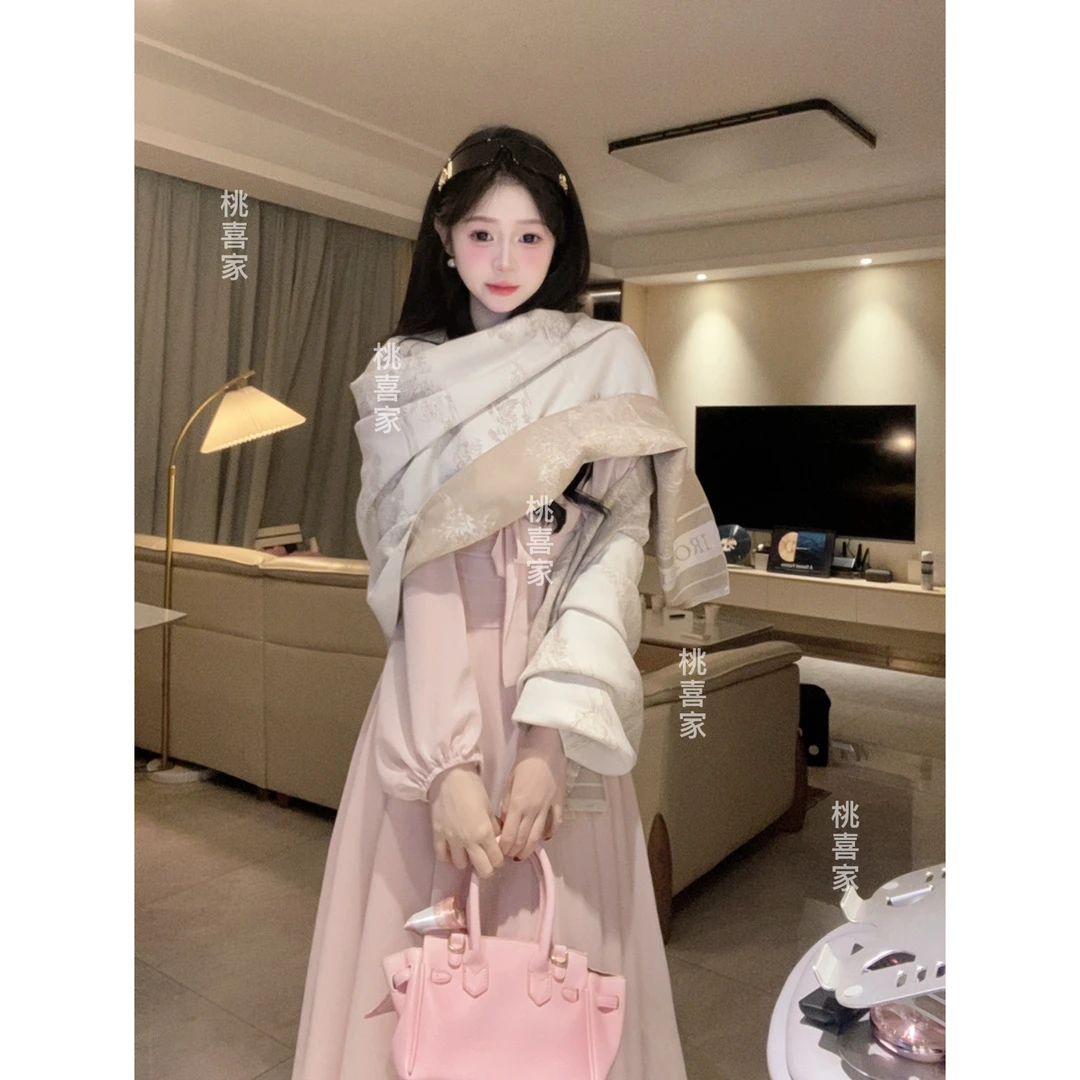 桃喜家·千金百搭神器轻奢外搭双面加厚披肩围巾