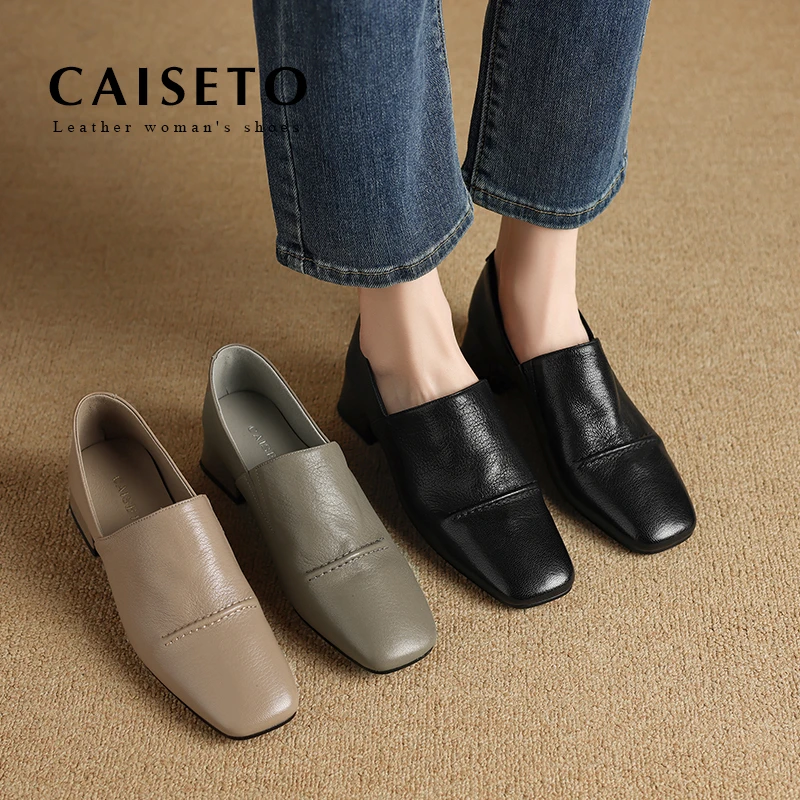 头层羊皮/4.5cm2025新款简约百搭乐福鞋女鞋25D064