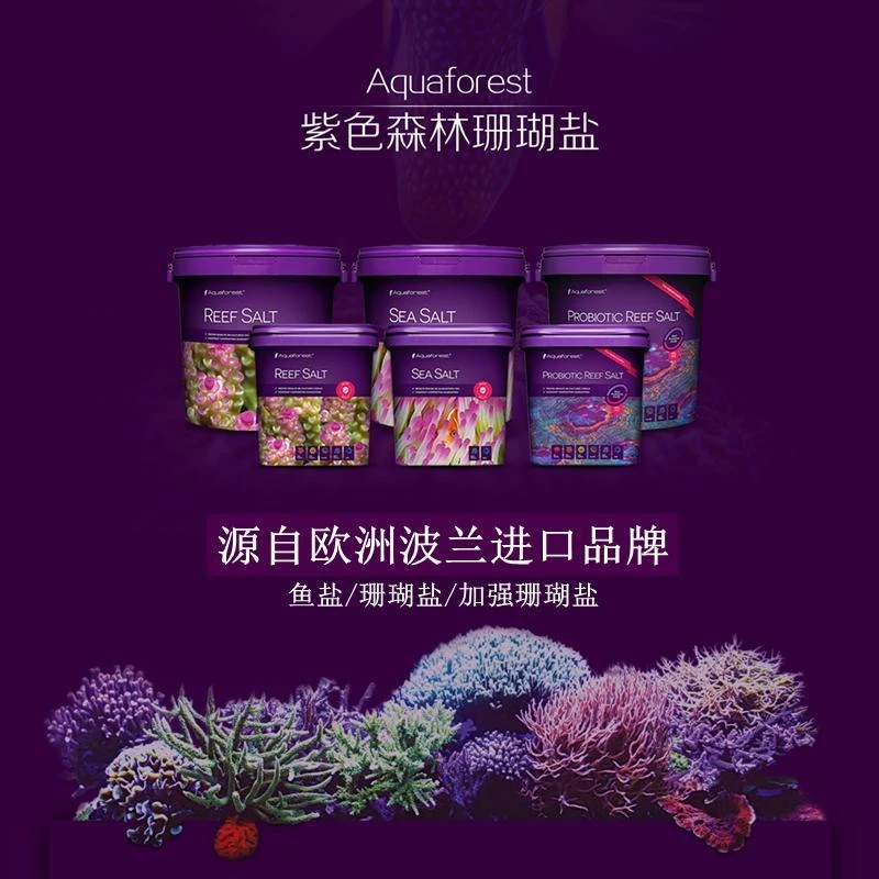 波兰AF紫色森林珊瑚盐22kg桶装高钙加强海水鱼缸SPS硬骨LPS鱼盐