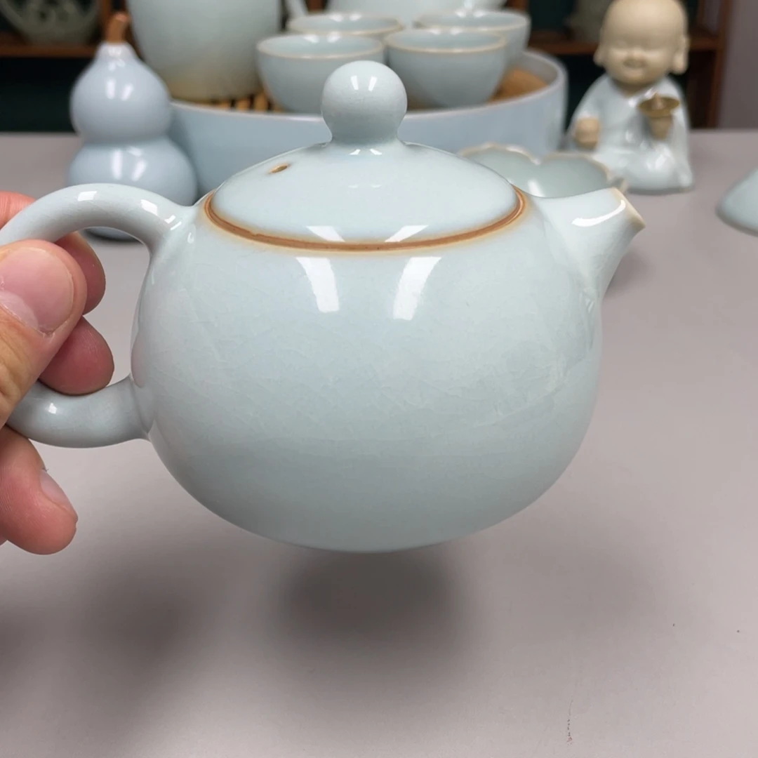 H***o瓷天青色瑕张君老师西施壶