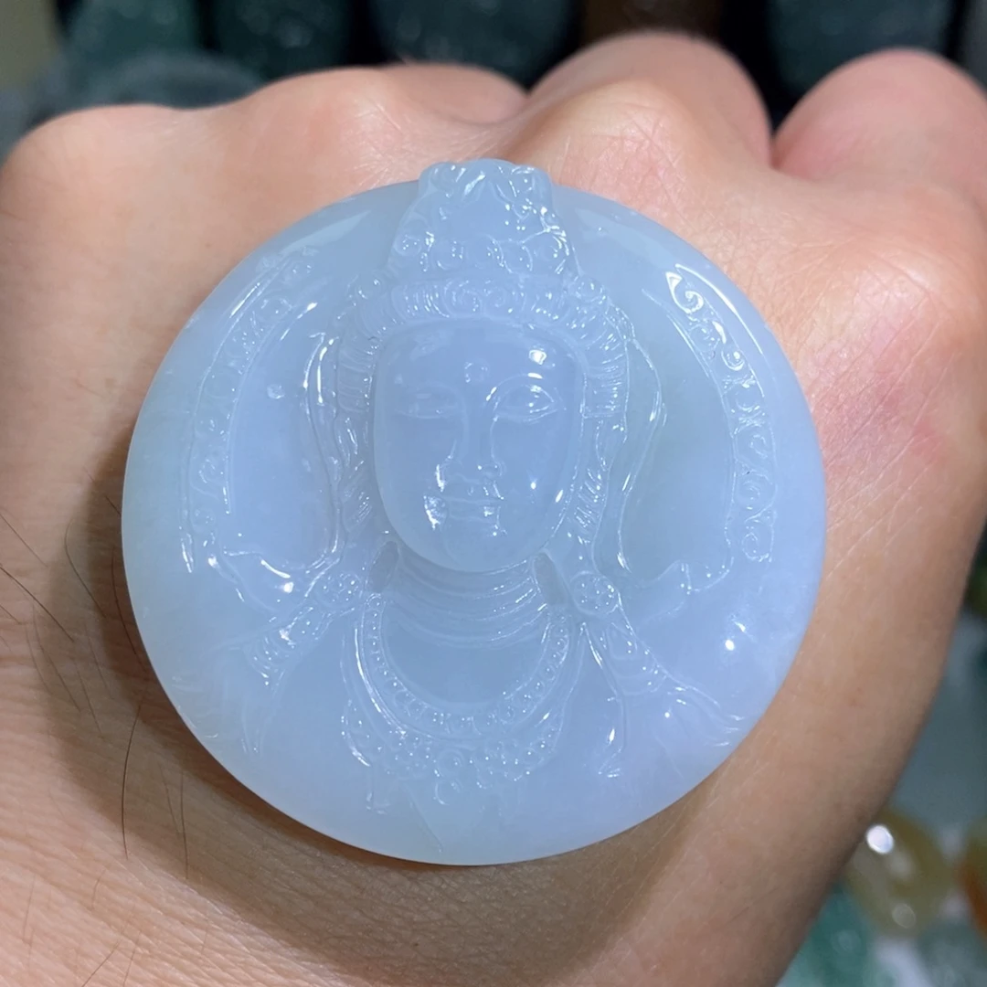 定制翡翠未镶嵌冰胶观音