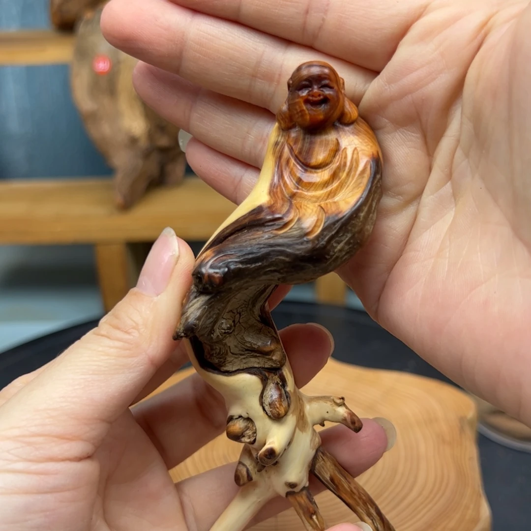 木黄崖柏木摆件手把件