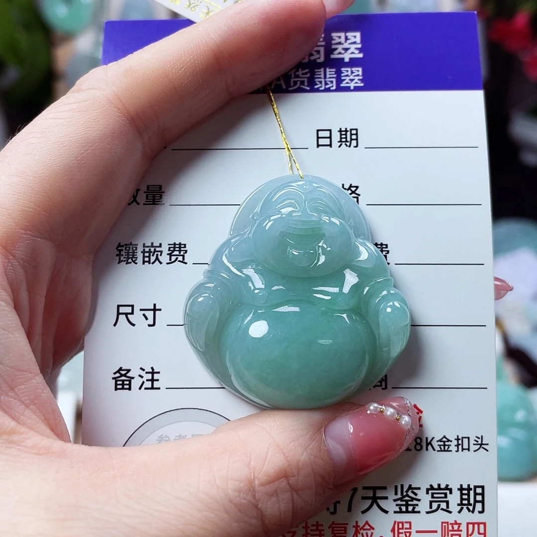 翡翠未镶嵌颈饰佛公52