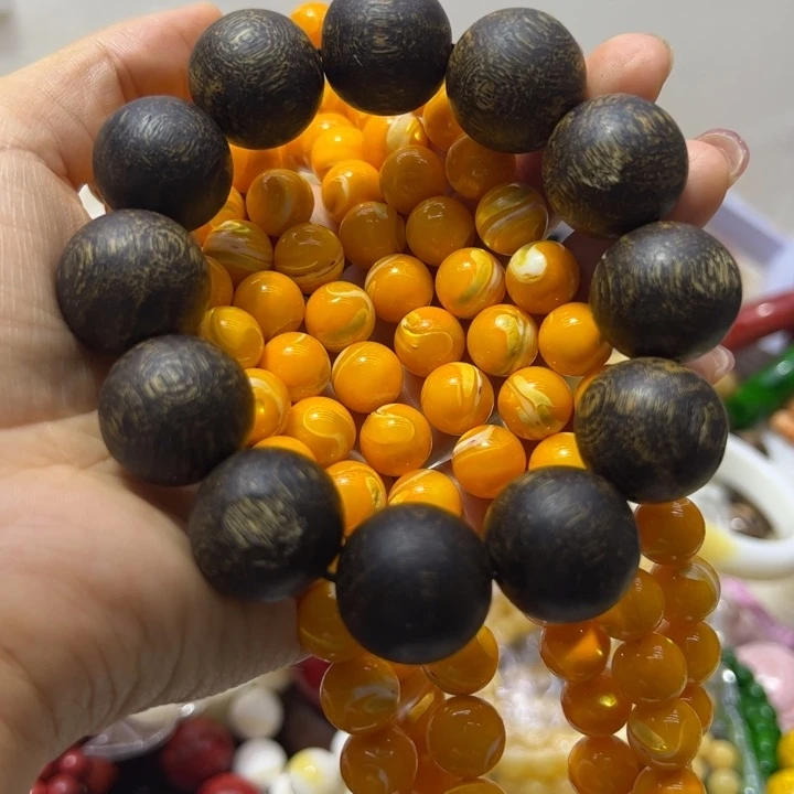 核桃手串/手链1.2/108金黄大白