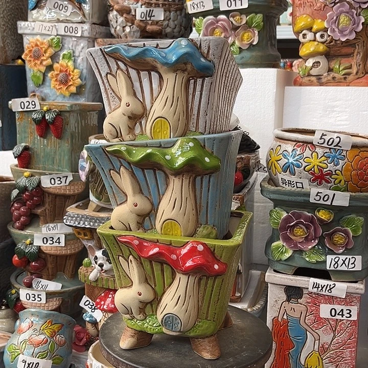 粗陶材质多肉花盆