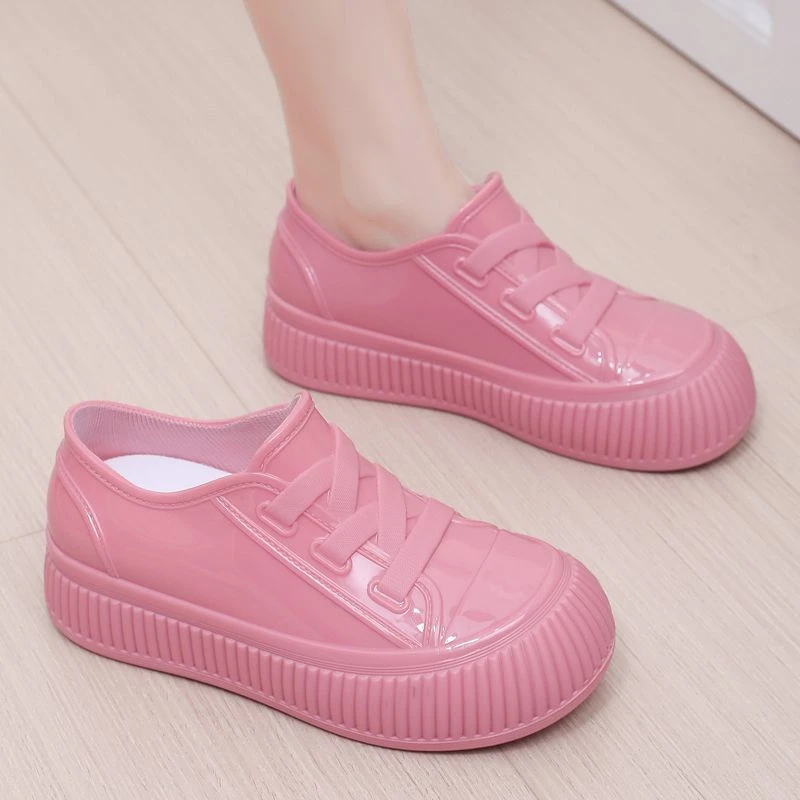 休闲防水雨鞋女新款厚底防滑低帮短筒水靴学生百搭时尚韩版胶鞋