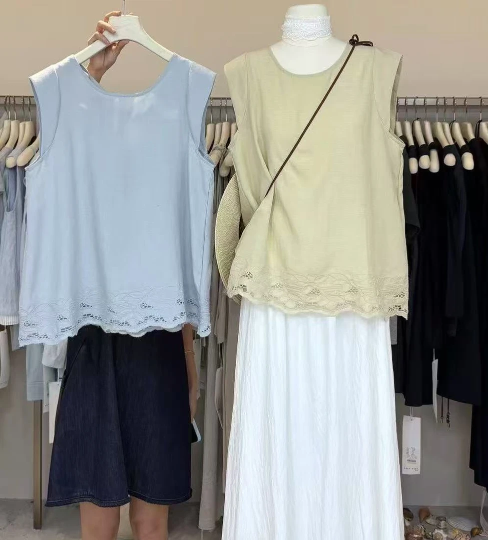 8326号2089#韩系镂空设计休闲无袖上衣