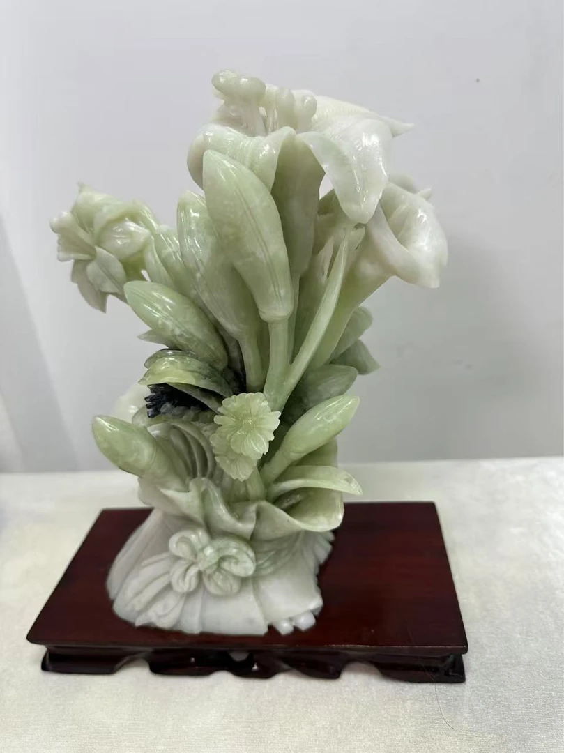 百年好合百合花摆件家居客厅玄关酒柜送礼装饰