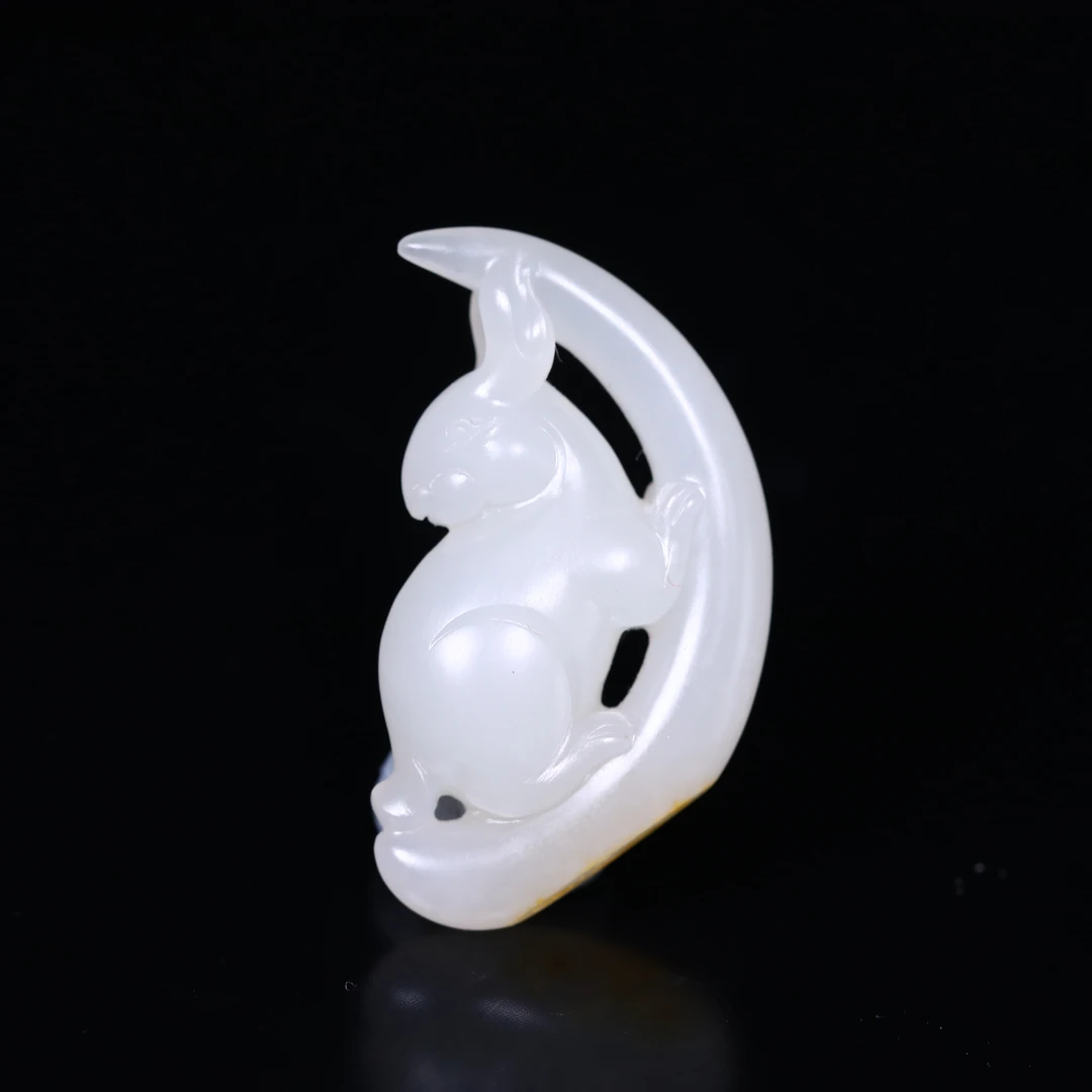 和田玉男士女士挂件玉吊坠前途无量兔子