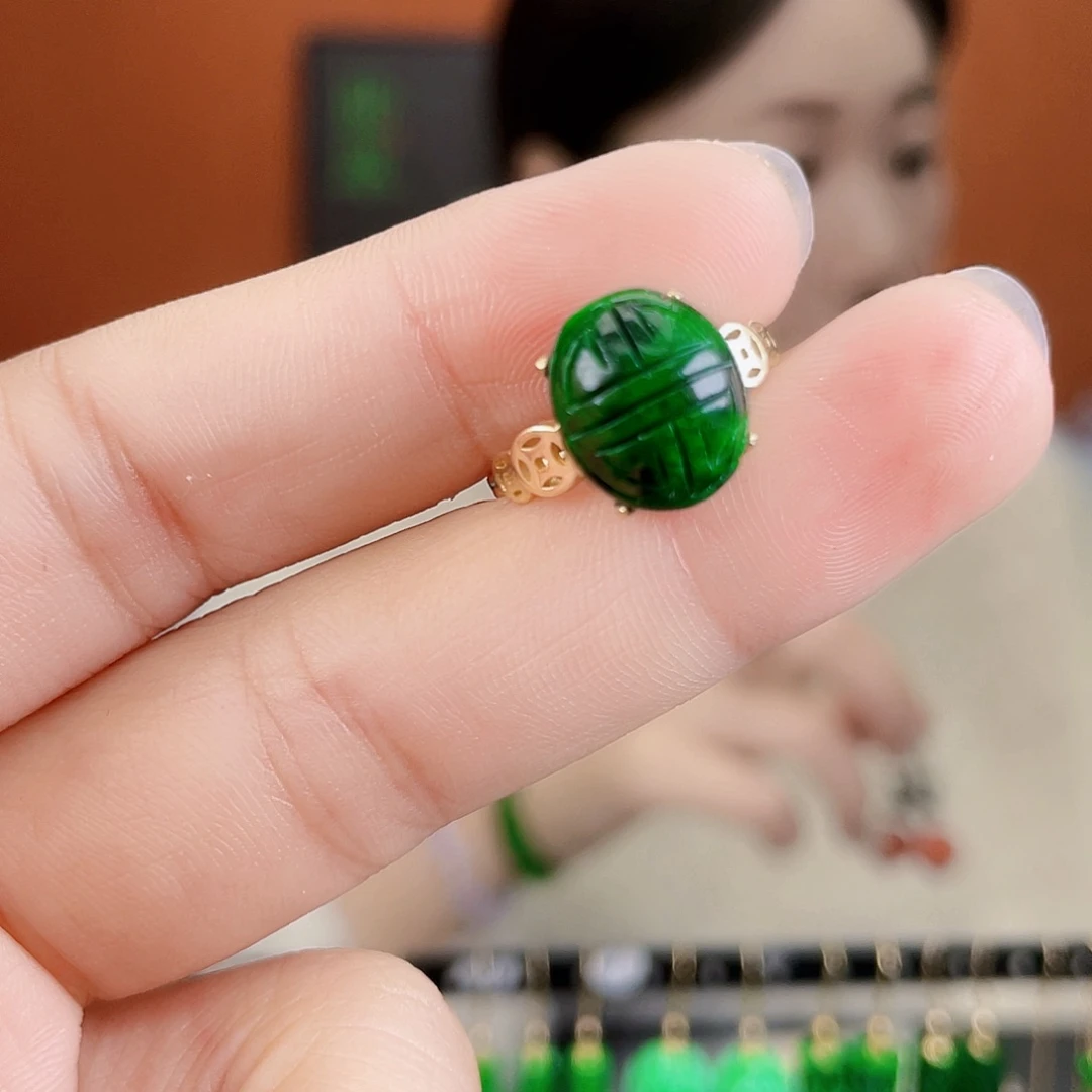 翡翠银S925镶嵌耳饰