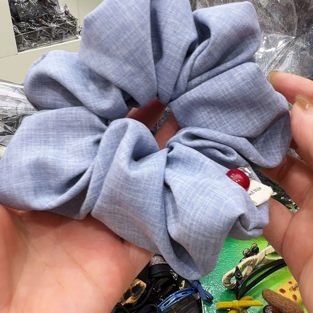 皮质非金属蓝色发圈