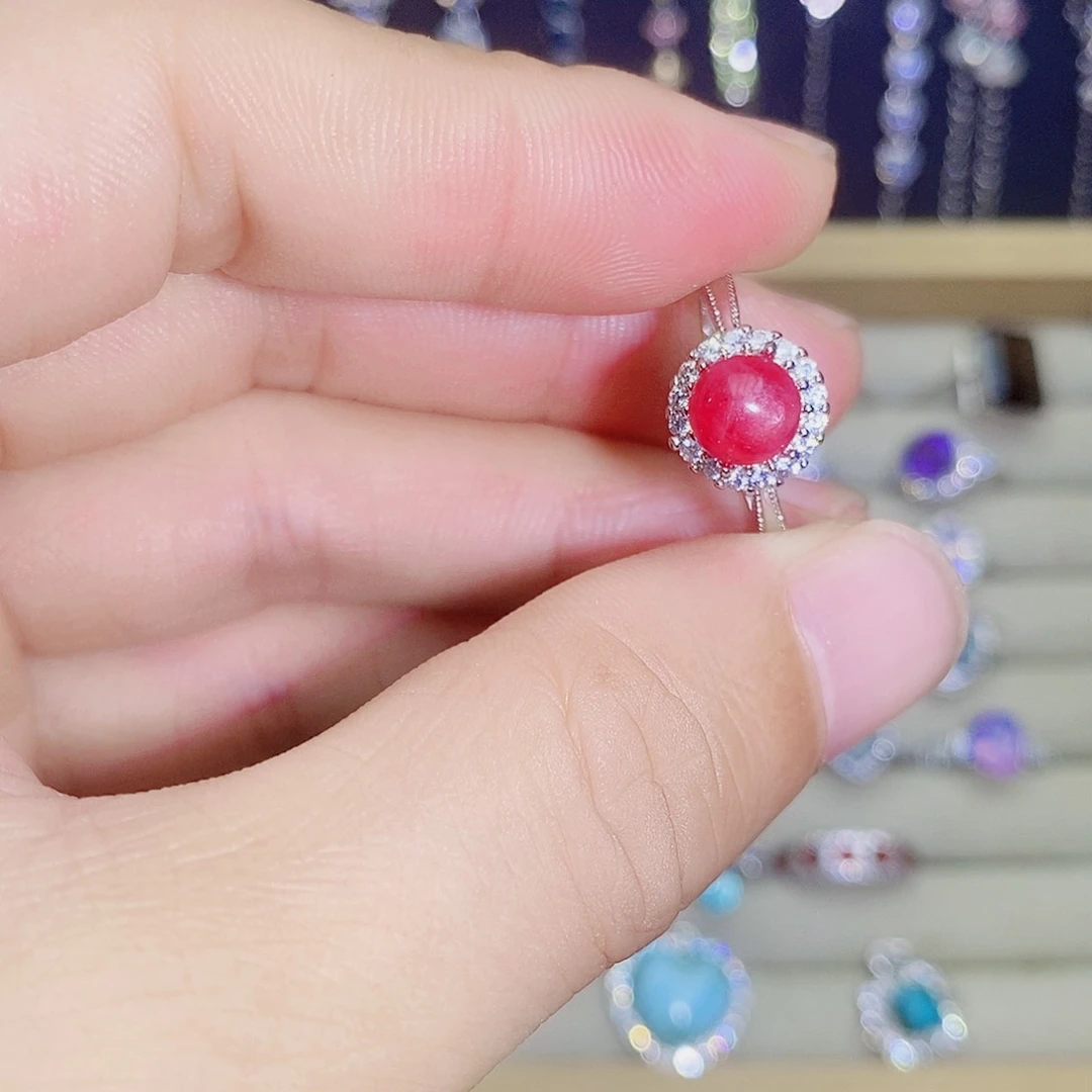 银S925镶嵌戒指水晶