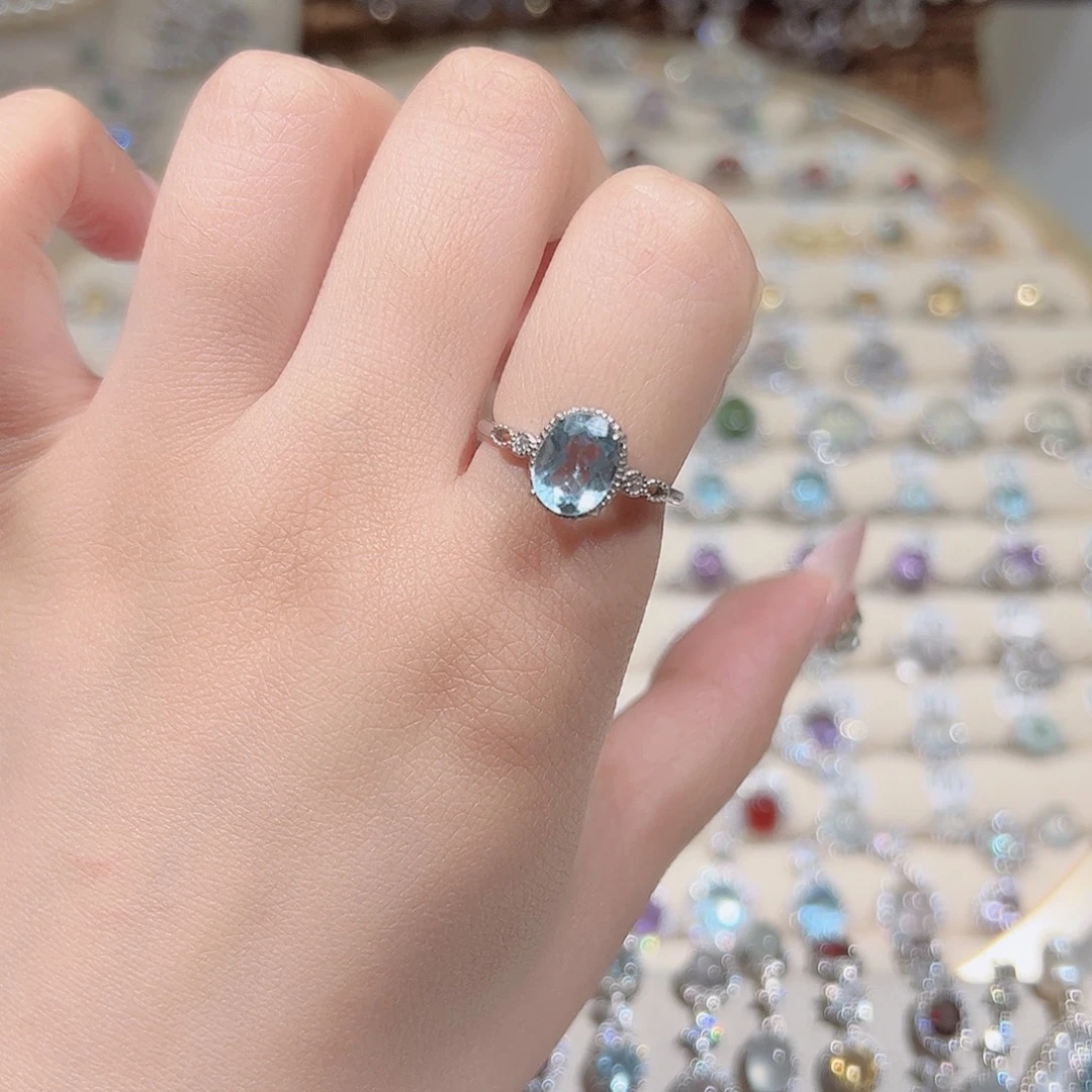 戒指银S925镶嵌托帕石