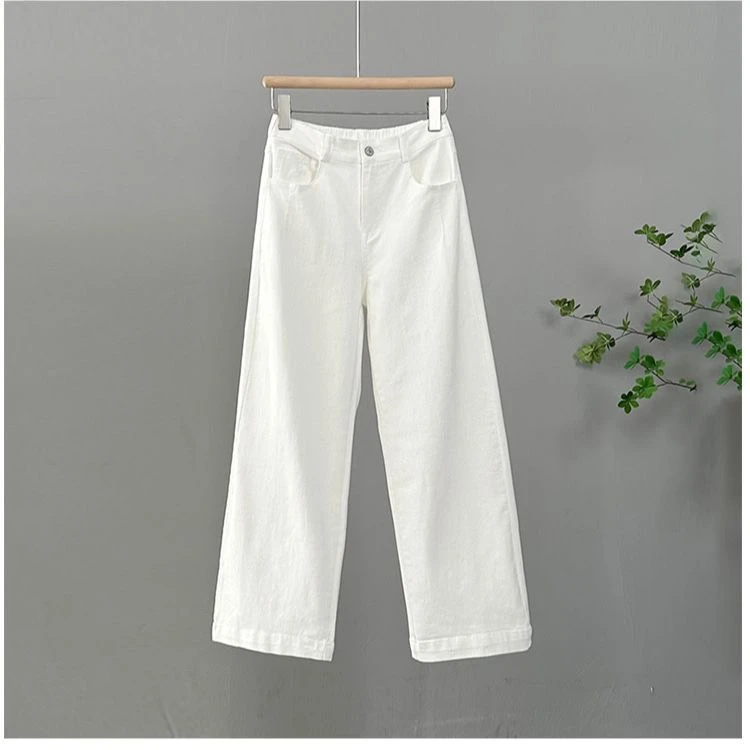 直筒裤窄版九分裤阔腿高腰春秋休闲裤小个子显瘦宽松大码显瘦垂感