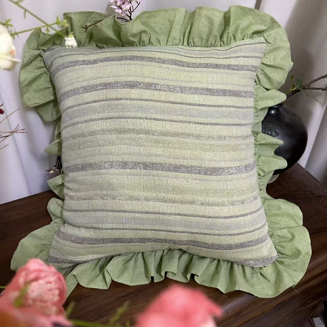 【不含枕芯1个装】平行时空-浅绿色公主风抱枕套50*50cm